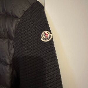 Moncler Quilted Down and Knit Coat
